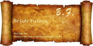Brich Fulvia névjegykártya